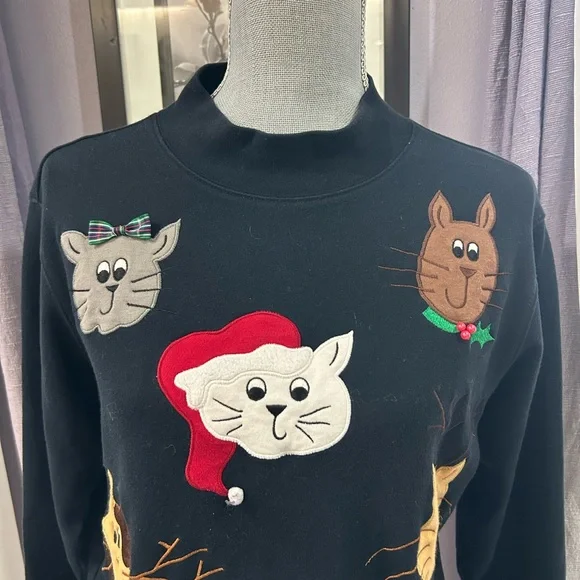 Vintage Holiday Cat Top - Picture 3 of 8